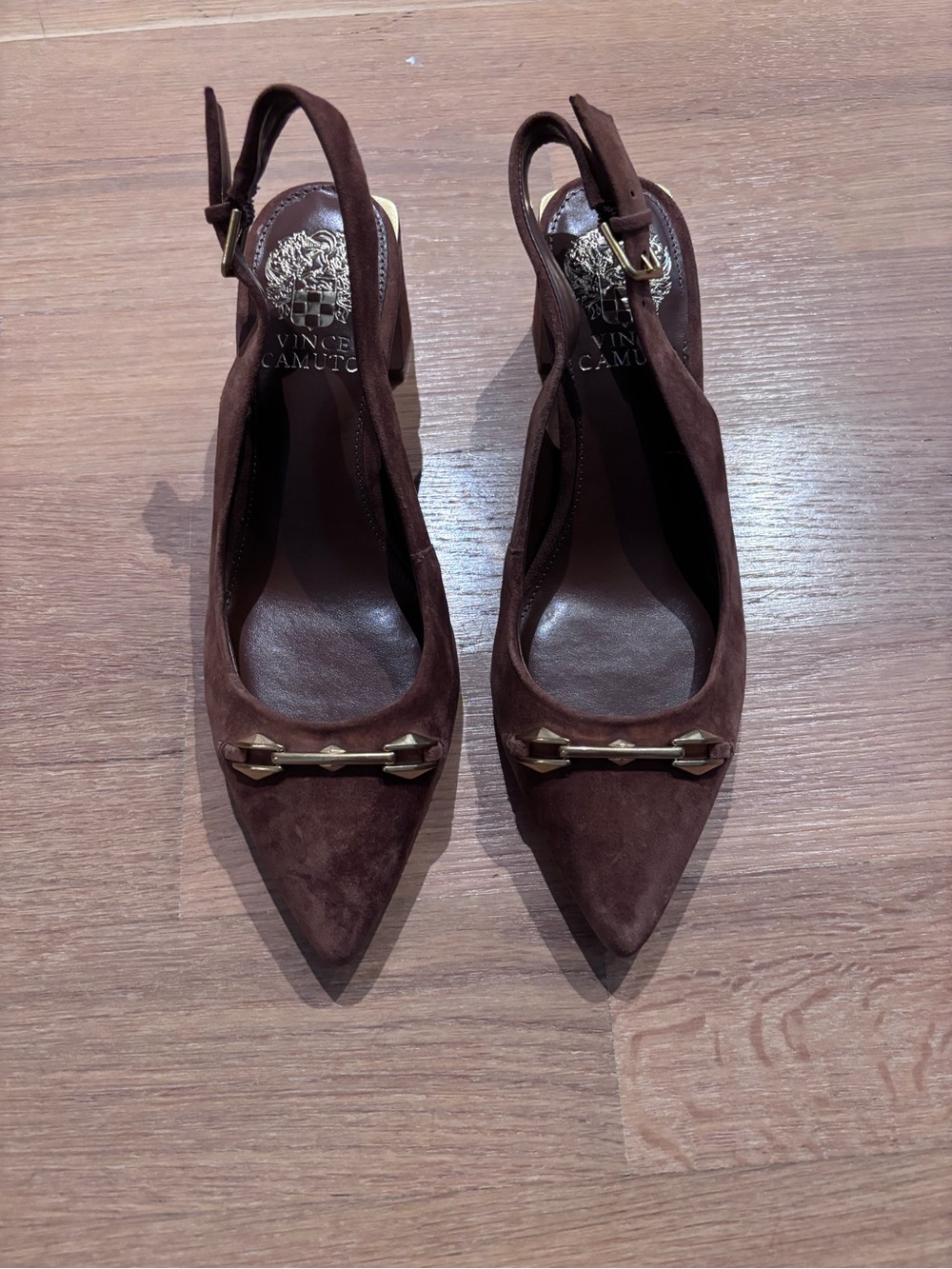 Vince Camuto Brown Suede Slingback Heels